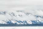 USA, Wyoming, Grand Teton National Park, Jackson. The Teton Range enshrouded in clouds Art Print